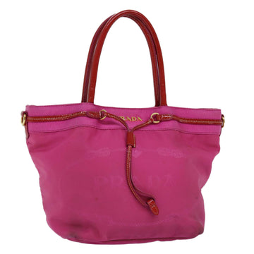 PRADA Hand Bag Nylon Pink Red Auth 75823