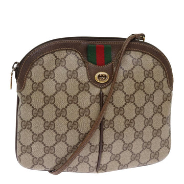 GUCCI GG Supreme Web Sherry Line Shoulder Bag PVC Beige 904 02 047 Auth 75884