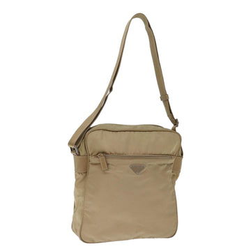 PRADA Shoulder Bag Nylon Beige Auth 75998