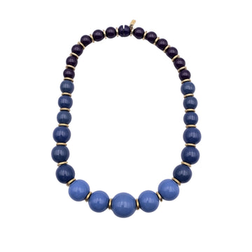 YVES SAINT LAURENT Vintage Blue Beaded Collar Necklace