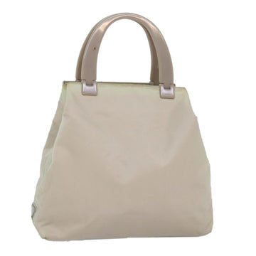 PRADA Tote Bag Nylon Beige Auth 76005