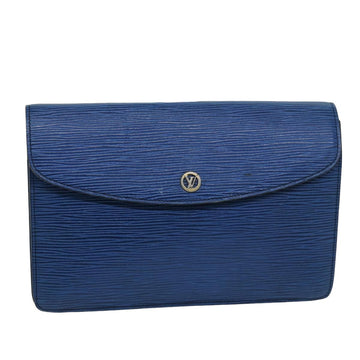 LOUIS VUITTON Epi Montaigne 23 Clutch Bag Blue M52665 LV Auth 76032