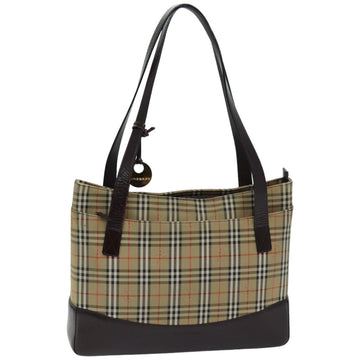 BURBERRY Nova Check Tote Bag Canvas Beige Auth 76146