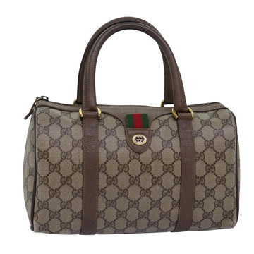 GUCCI GG Supreme Web Sherry Line Hand Bag PVC Beige Red 40 02 006 Auth 76193