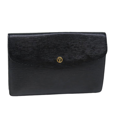 LOUIS VUITTON Epi Montaigne 27 Clutch Bag Black M52652 LV Auth 76223