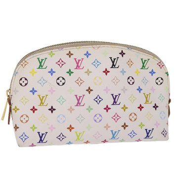 LOUIS VUITTON Monogram Multicolor Pochette Cosmetic White M47354 LV Auth 76266