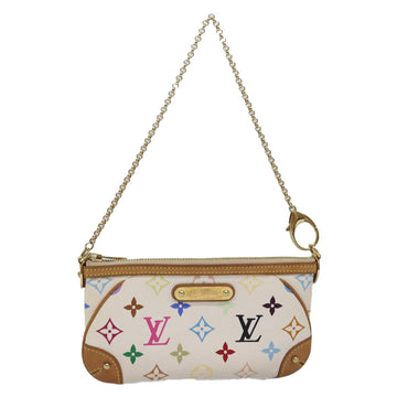 LOUIS VUITTON Multicolor Pochette Mira MM Pouch White M60096 LV Auth 76267A