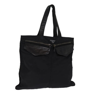 PRADA Tote Bag Nylon Black Auth 76367