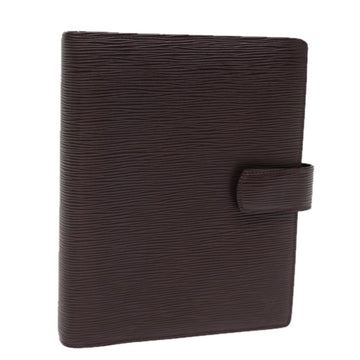 LOUIS VUITTON Epi Agenda GM Day Planner Cover Mocha Brown R2006D LV Auth 76443