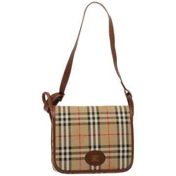 BURBERRYSs Nova Check Shoulder Bag Canvas Beige Auth 76481