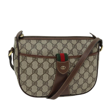 GUCCI GG Supreme Shoulder Bag PVC Leather Beige 001 754 6177 4021 Auth 76609