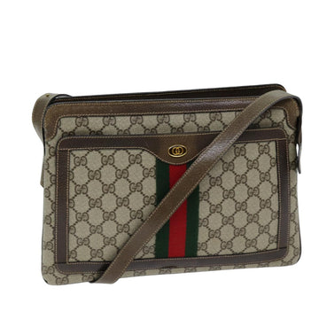 GUCCI GG Supreme Web Sherry Line Shoulder Bag PVC Beige 904 02 013 Auth 76634