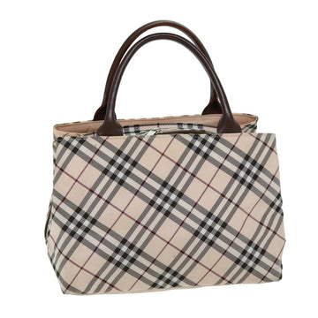 BURBERRY Nova Check Hand Bag Nylon Beige Auth 76678