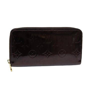 LOUIS VUITTON Monogram Vernis Zippy Wallet Wallet Amarante M93522 LV Auth 76693