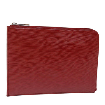 LOUIS VUITTON Epi Pochette Jules PM Clutch Bag Red Car Mine LV Auth 76821