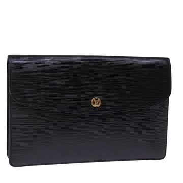 LOUIS VUITTON Epi Montaigne 27 Clutch Bag Black M52652 LV Auth 76890