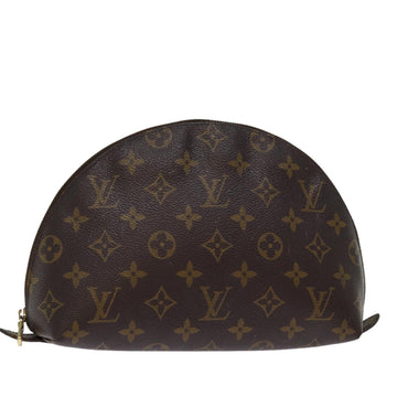 LOUIS VUITTON Monogram Trousse Demi Ronde Cosmetic Pouch M47520 LV Auth 76931