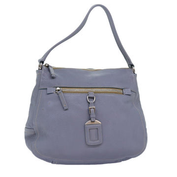 PRADA Tote Bag Leather Gray Auth 76971