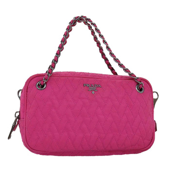 PRADA Chain Hand Bag Nylon Pink Auth 76979