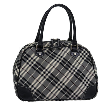 BURBERRY Nova Check Blue Label Hand Bag Nylon Black Auth 77009