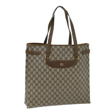 GUCCI GG Supreme Tote Bag PVC Beige 39 02 061 Auth 77022