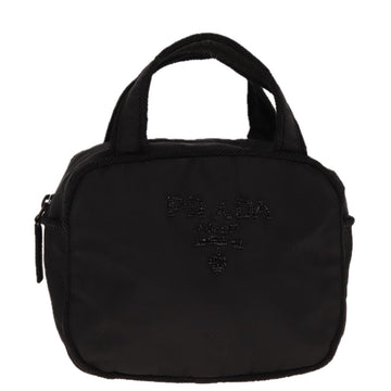 PRADA Hand Bag Nylon Black Auth 77077