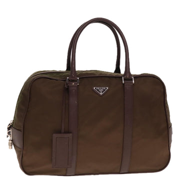 PRADA Boston Bag Nylon Khaki Auth 77083