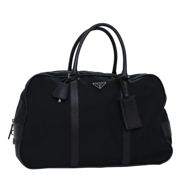 PRADA Boston Bag Nylon Black Auth 77085