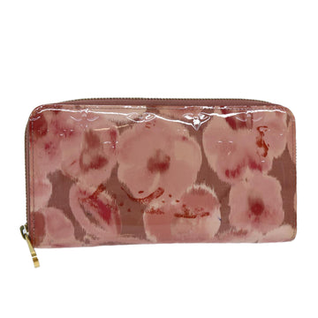 LOUIS VUITTON Monogram Vernis Ikat Flower Zippy Wallet Pink M93202 Auth 77103