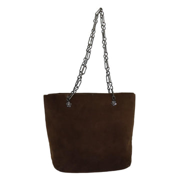 PRADA Hand Bag Suede Brown Auth 77232