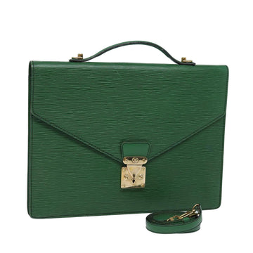 LOUIS VUITTON Epi Porte Documents Bandouliere Briefcase Green M54464 Auth 77249