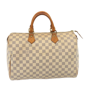 LOUIS VUITTON Damier Azur Speedy 35 Hand Bag N41535 LV Auth 77286