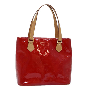 LOUIS VUITTON Monogram Vernis Houston Hand Bag Rouge M91092 LV Auth 77306