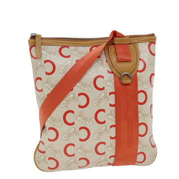 CELINE C Macadam Canvas Shoulder Bag Orange Auth 77327