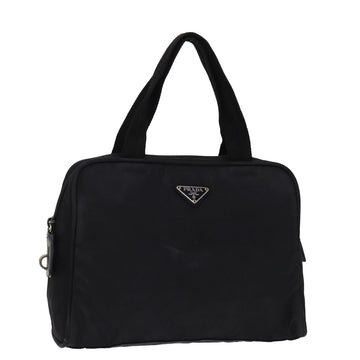 PRADA Hand Bag Nylon Black Auth 77349