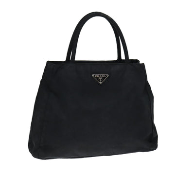 PRADA Hand Bag Nylon Black Auth 77356