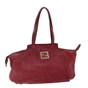 FENDI Tote Bag Leather Red Auth 77395