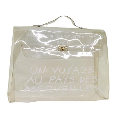 HERMES Vinyl Kelly Hand Bag Vinyl Clear Auth 77430