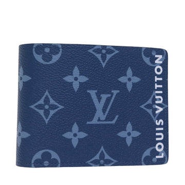 LOUIS VUITTON Monogram Portefeuille Slender Billfold Blue M82798 LV Auth 77435S