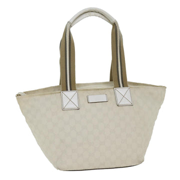 GUCCI GG Canvas Tote Bag White 131230 Auth 77494