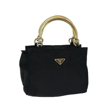 PRADA Hand Bag Nylon Black Auth 77558