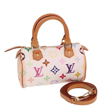 LOUIS VUITTON Monogram Multicolor Mini Speedy Bag White M92645 LV Auth 77566