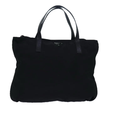 PRADA Tote Bag Nylon Black Auth 77635