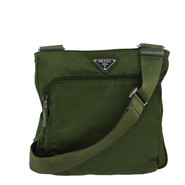 PRADA Shoulder Bag Nylon Green Auth 77636