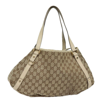 GUCCI GG Canvas Tote Bag Beige 130736 Auth 77689