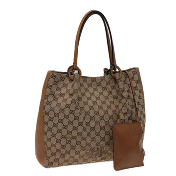 GUCCI GG Canvas Tote Bag Beige 101920 Auth 77708