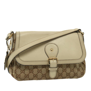 GUCCI GG Canvas Shoulder Bag Beige 308452 Auth 77733