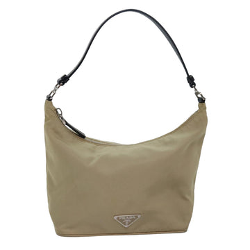 PRADA Accessory Pouch Nylon Beige Auth 77764