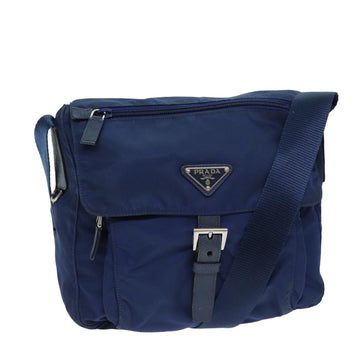 PRADA Shoulder Bag Nylon Blue Auth 77835