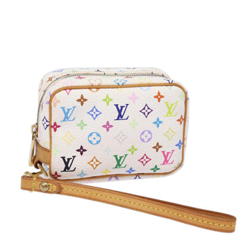 LOUIS VUITTON Monogram Multicolor Trousse Wapity Pouch White M58033 Auth 77844